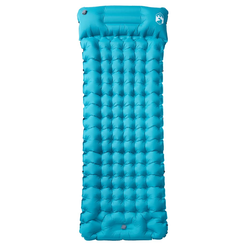 Vidaxl Camping Matelas avec oreiller auto-bloquant un seul bleu