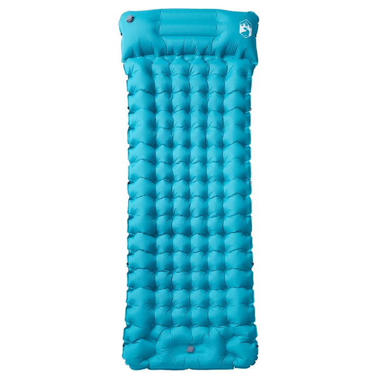 Vidaxl Camping Matelas avec oreiller auto-bloquant un seul bleu
