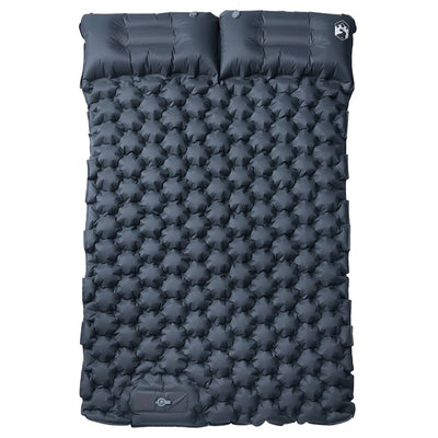 Vidaxl matelas de camping avec oreillers autogonflant 2 personnes gris