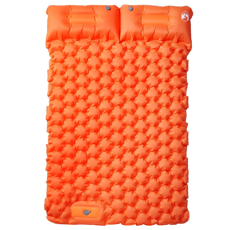 Vidaxl matelas de camping avec oreillers autogonflant 2 personnes orange