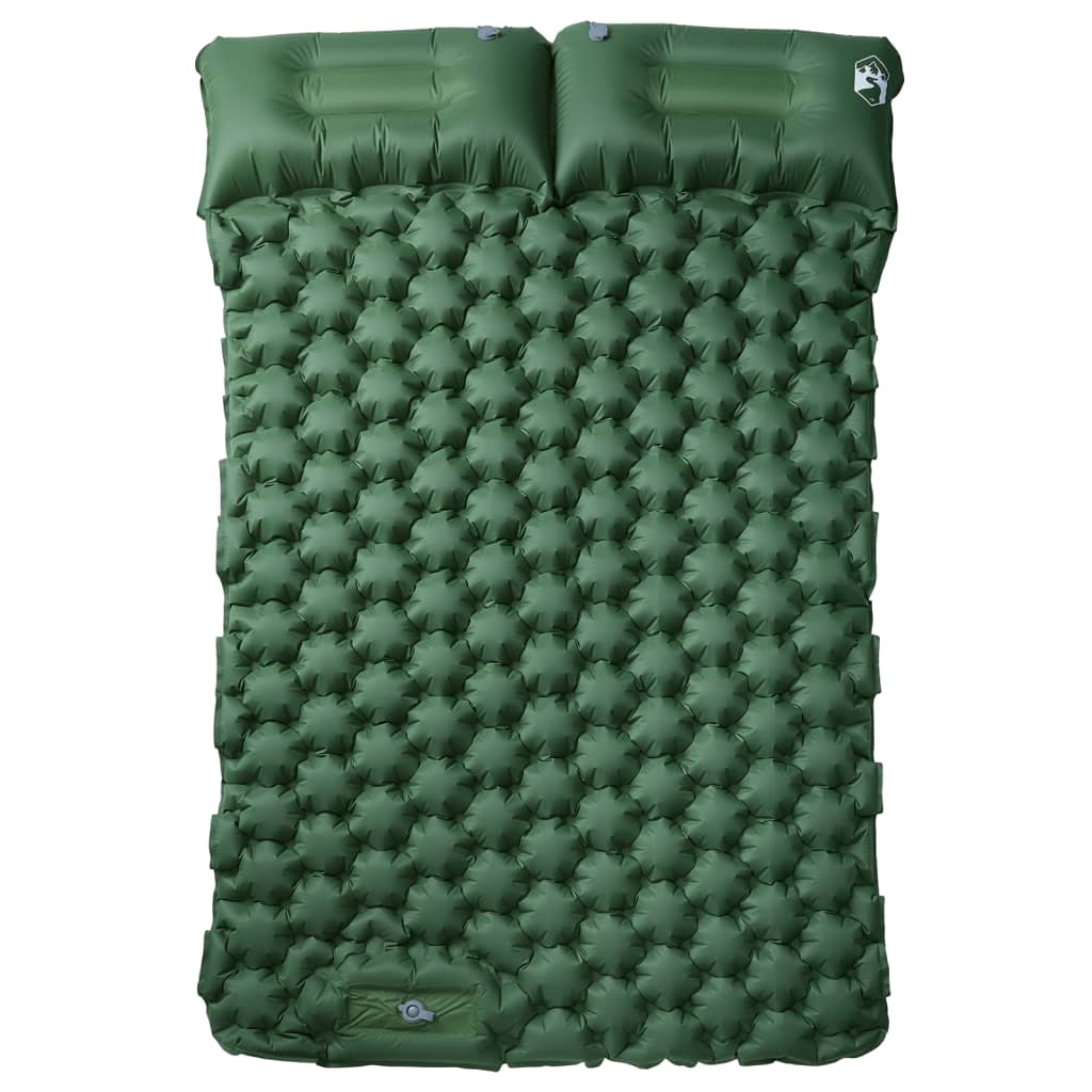 VidaXL matelas de camping avec oreillers autogonflant 2 personnes vert