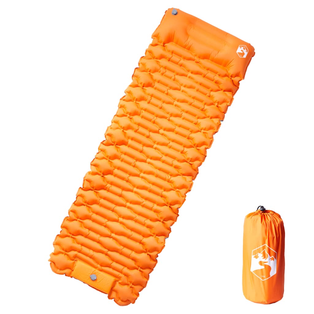 Vidaxl Camping Matelas avec oreiller auto-orange unique orange
