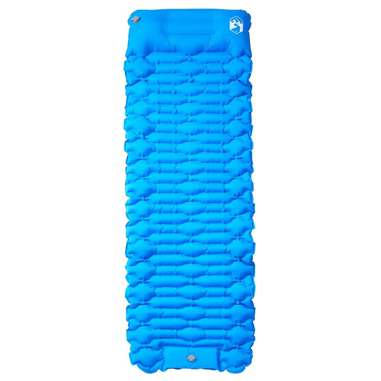Vidaxl Camping Matelas avec oreiller auto-bloquant un seul bleu