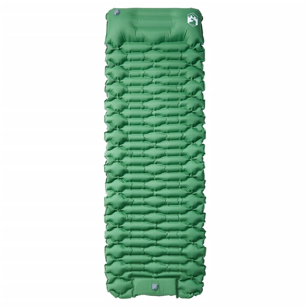 Vidaxl Camping Mattress avec oreiller à venir à 1 Person Greenery