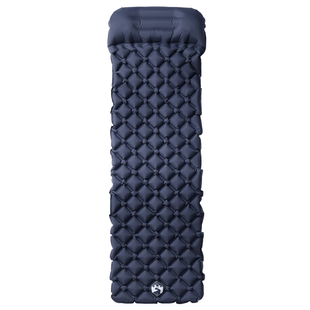 Matelas de camping vidaxl avec coussin single gonflable gris
