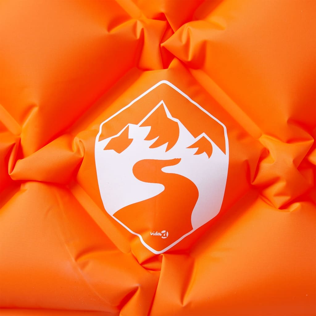 Mattress de camping Vidaxl avec un oreiller orange gonflable à 1 personne