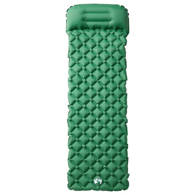 Vidaxl Camping Mattress avec oreiller de verdure simple gonflable
