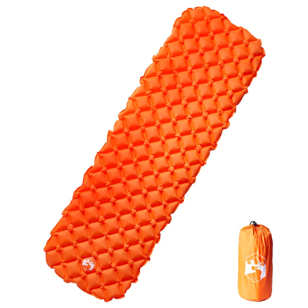 Vidaxl Camping Matelas gonflable 190x58x6 cm 1 personne orange