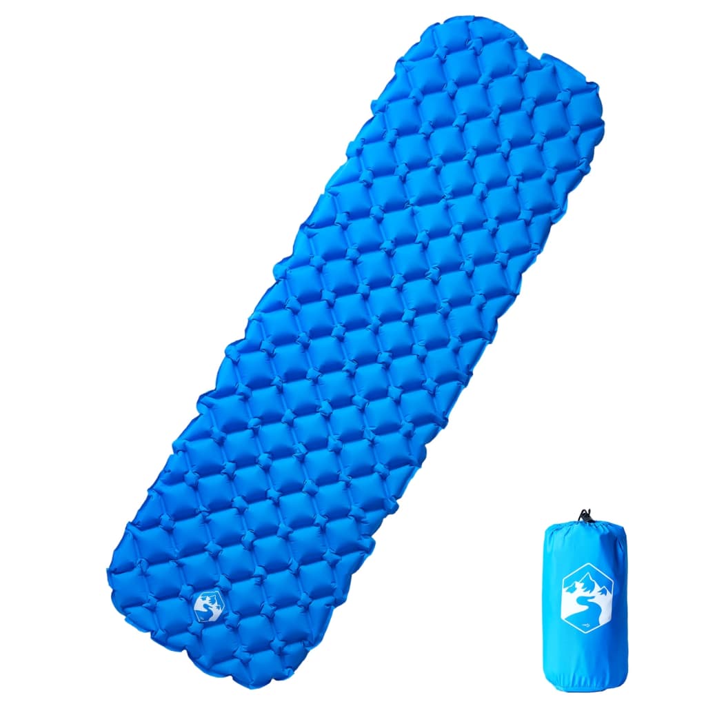Vidaxl Camping Matelas gonflable 190x58x6 cm 1 personne bleu