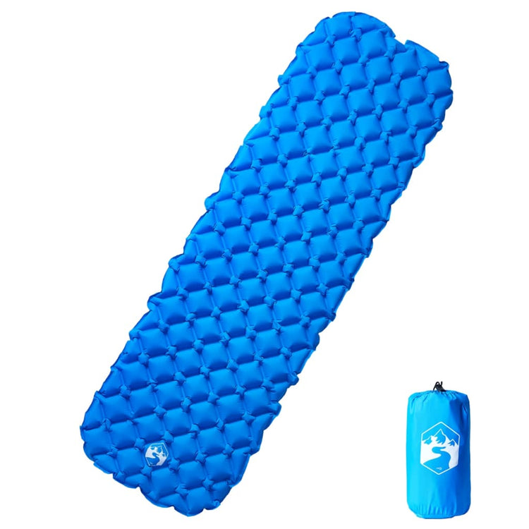 Vidaxl Camping Matelas gonflable 190x58x6 cm 1 personne bleu