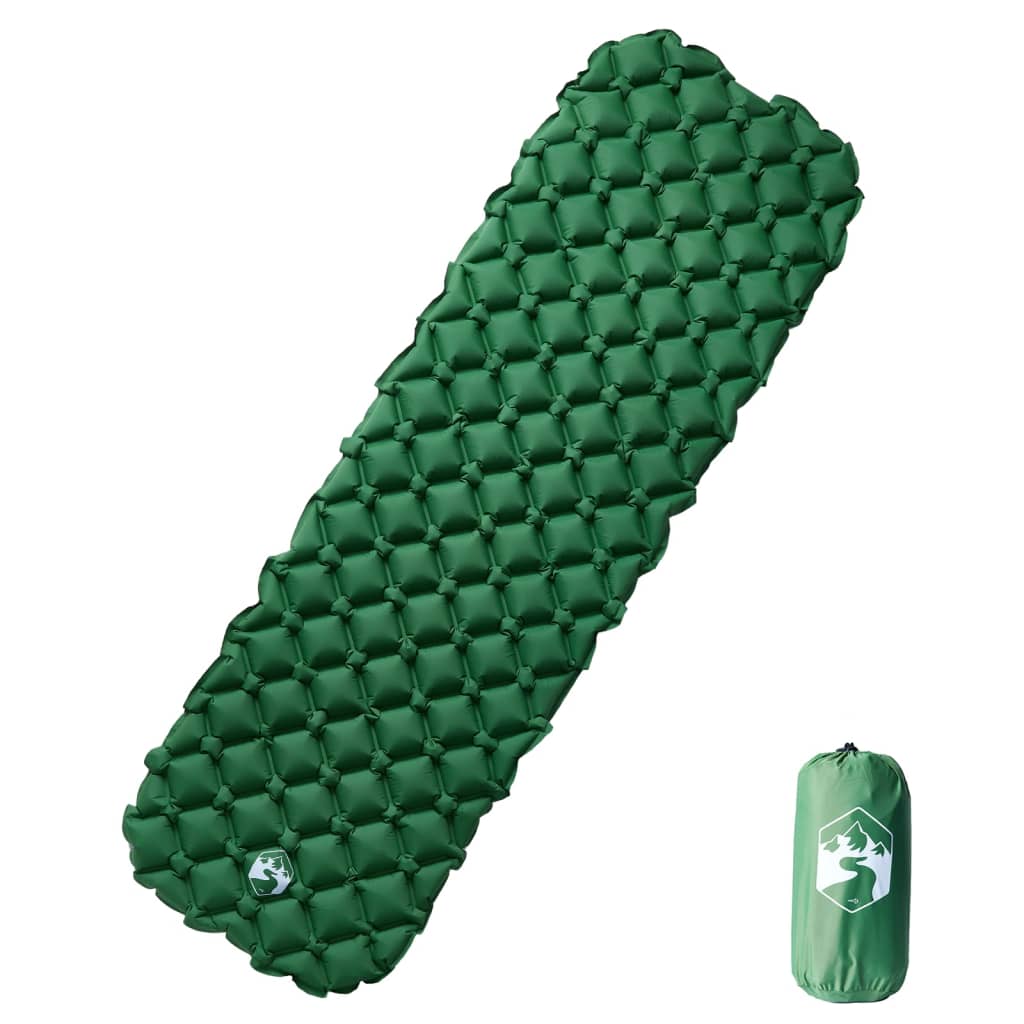 Vidaxl Camping Matelas gonflable 190x58x6 cm 1 Person vert