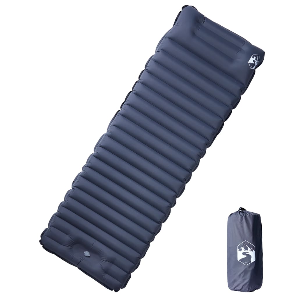 Vidaxl Camping Mattress avec oreiller auto-gris gris