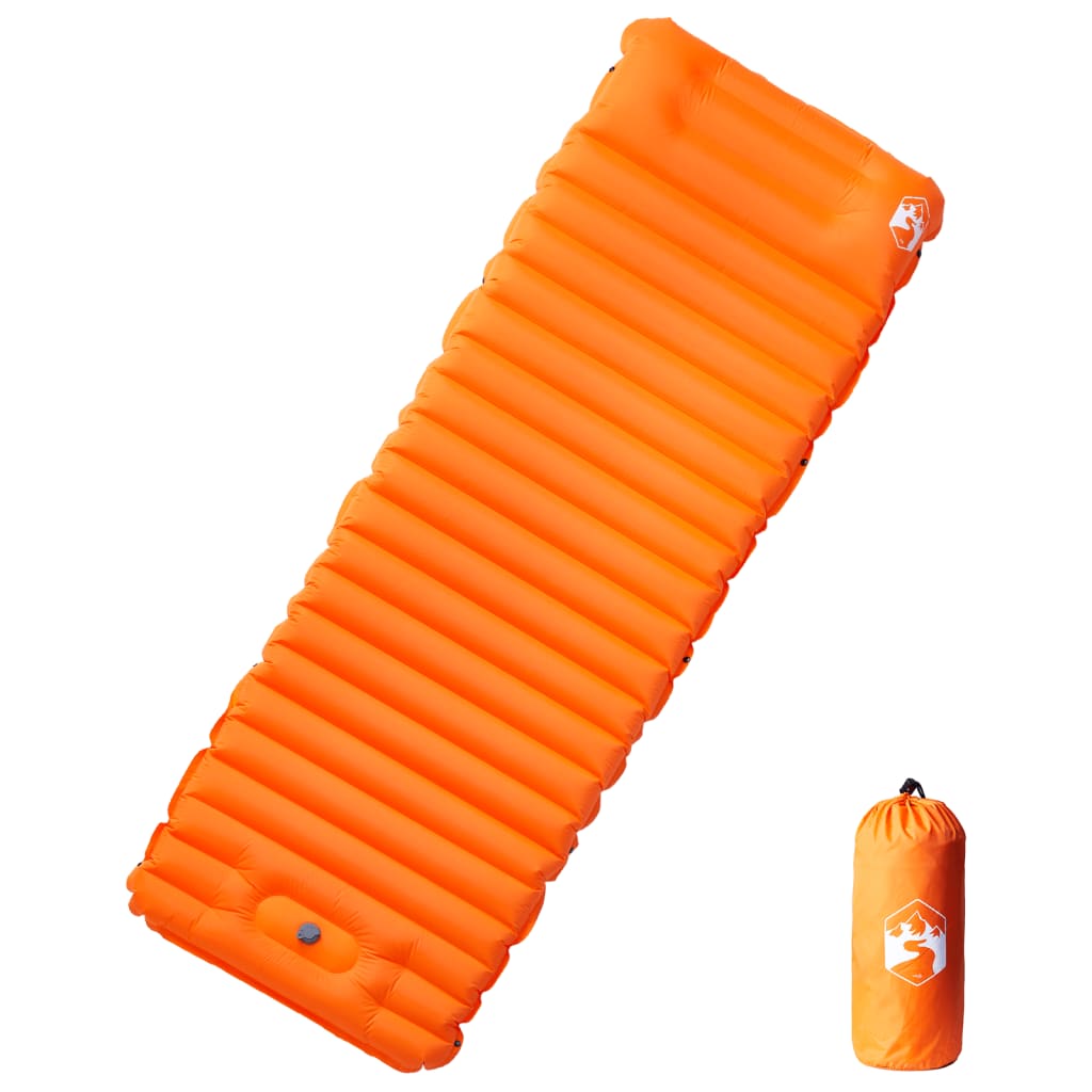 Vidaxl Camping Matelas avec oreiller auto-orange unique orange
