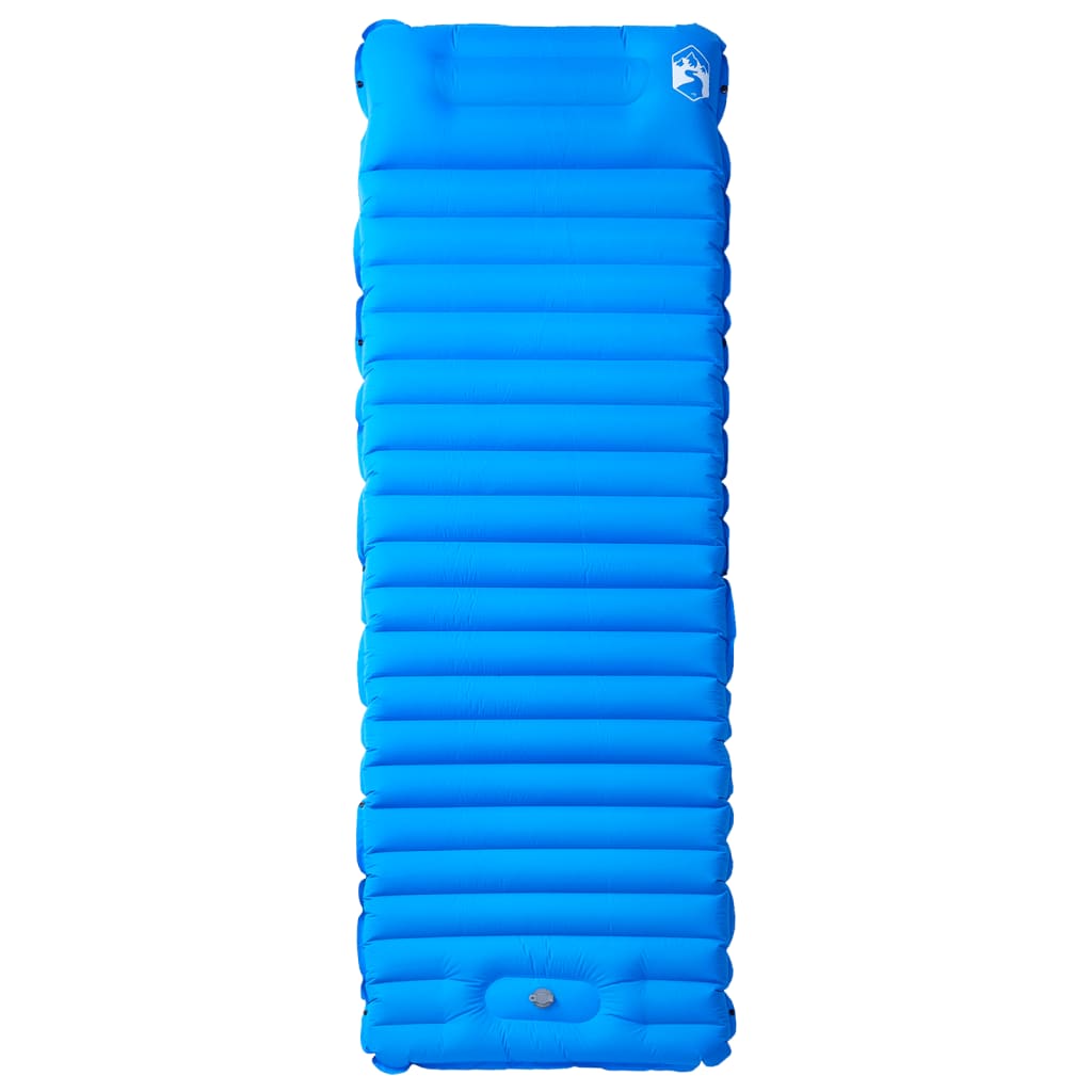 Vidaxl Camping Matelas avec oreiller auto-bloquant un seul bleu