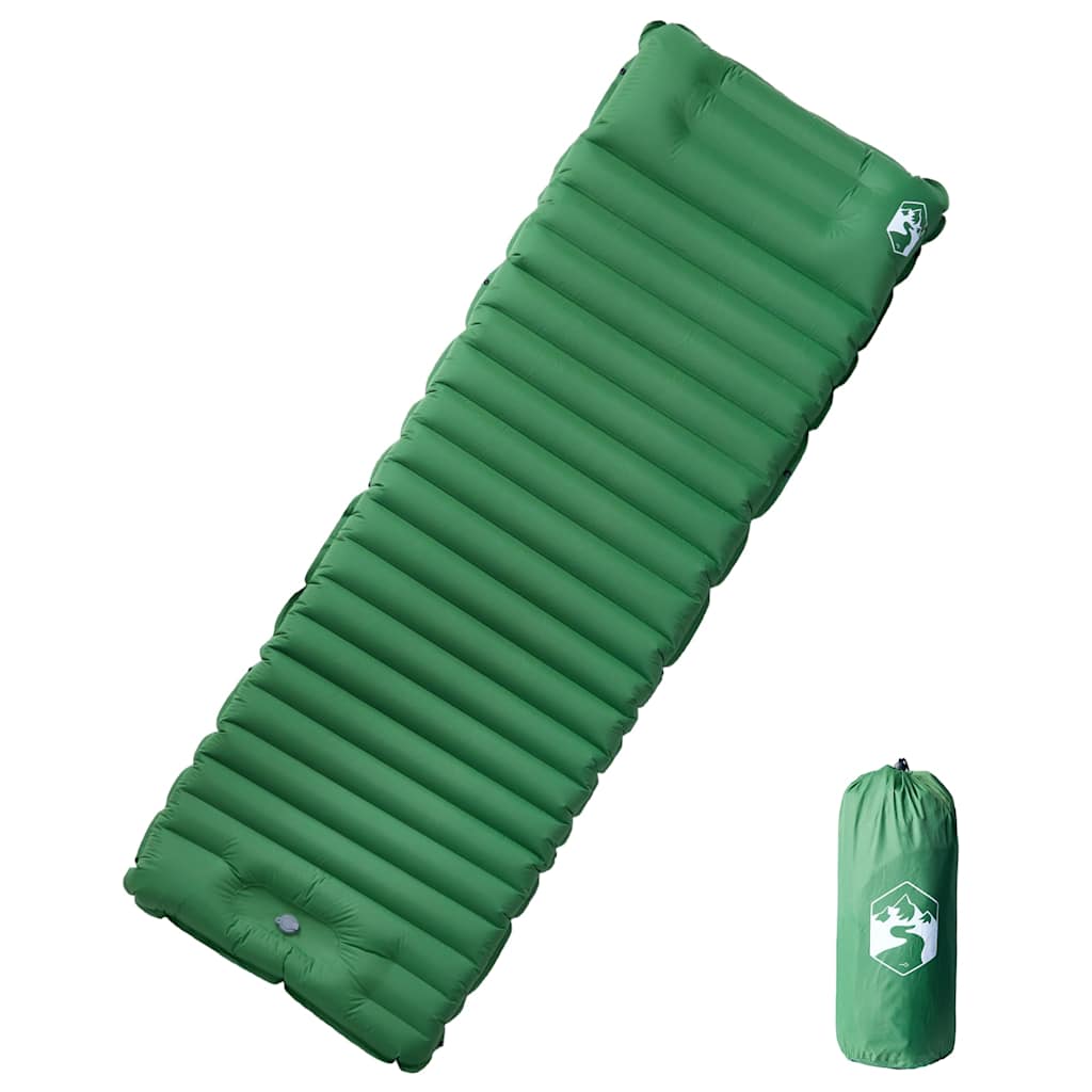 Vidaxl Camping Mattress avec oreiller à venir à 1 Person Greenery
