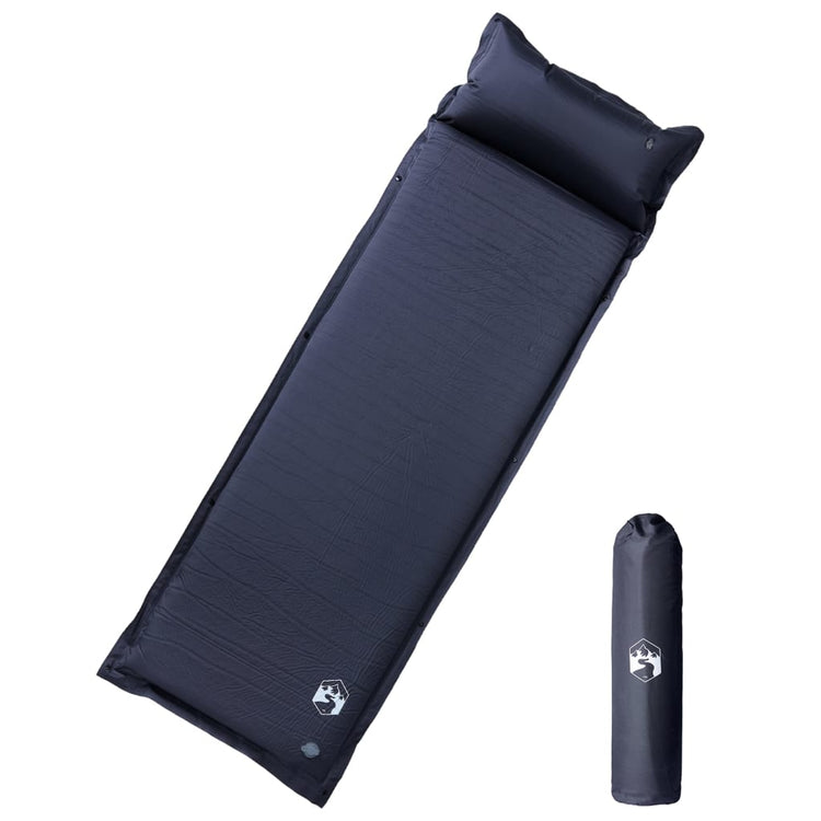 Vidaxl Camping Mattress avec oreiller auto-gris gris