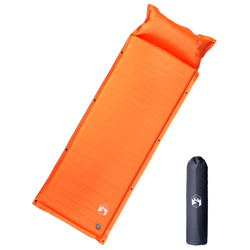 Vidaxl Camping Matelas avec oreiller auto-orange unique orange