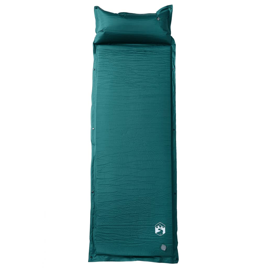 Vidaxl Camping Mattress avec oreiller à venir à 1 Person Greenery