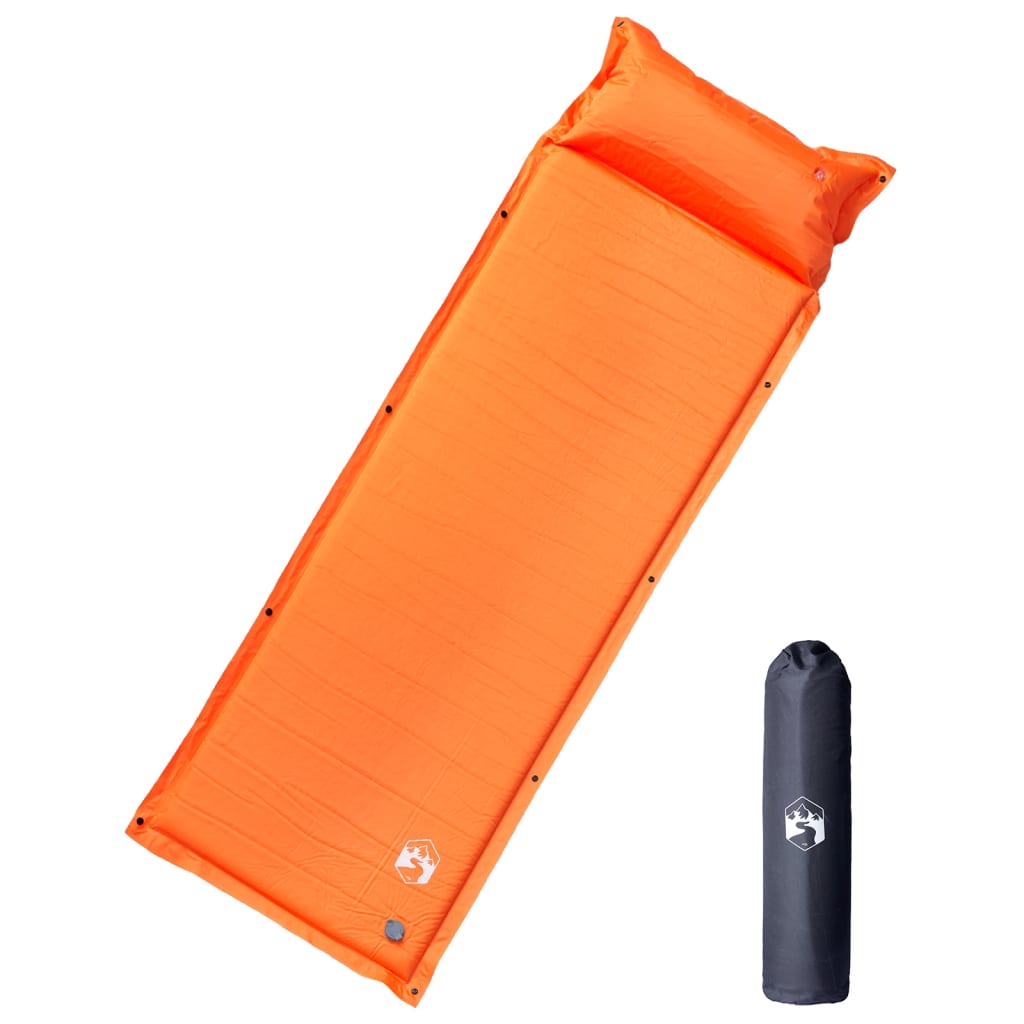 Vidaxl Camping Matelas avec oreiller auto-orange unique orange