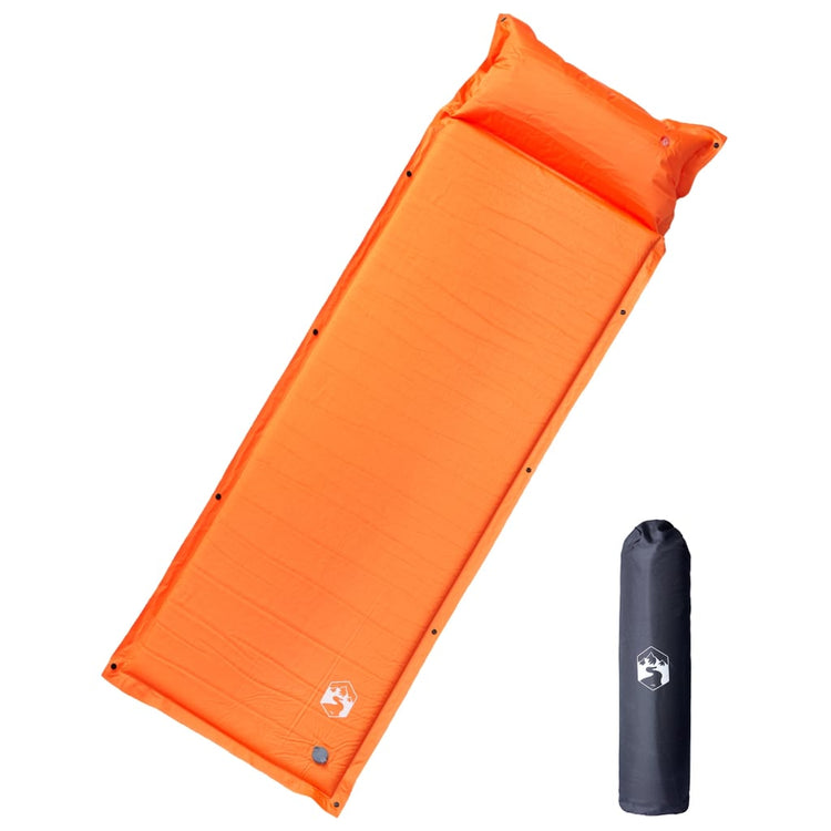 Vidaxl Camping Matelas avec oreiller auto-orange unique orange