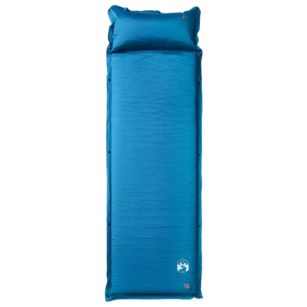 Vidaxl Camping Matelas avec oreiller qui bloque une turquoise à 1 personne