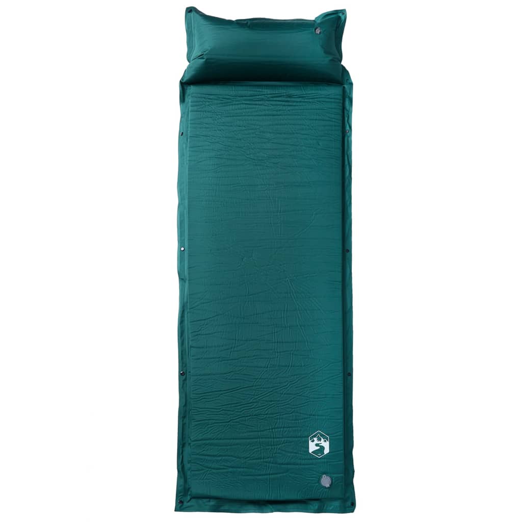 Vidaxl Camping Mattress avec oreiller à venir à 1 Person Greenery