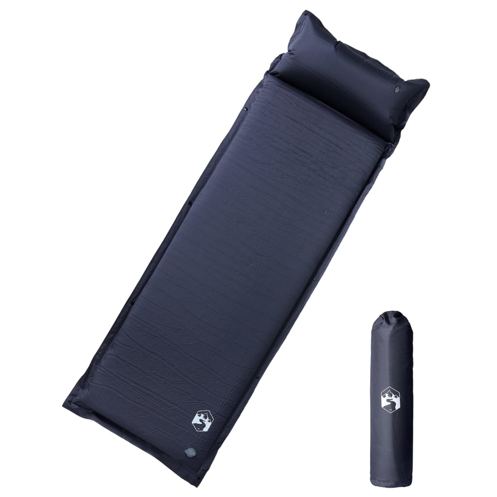Vidaxl Camping Mattress avec oreiller auto-gris gris