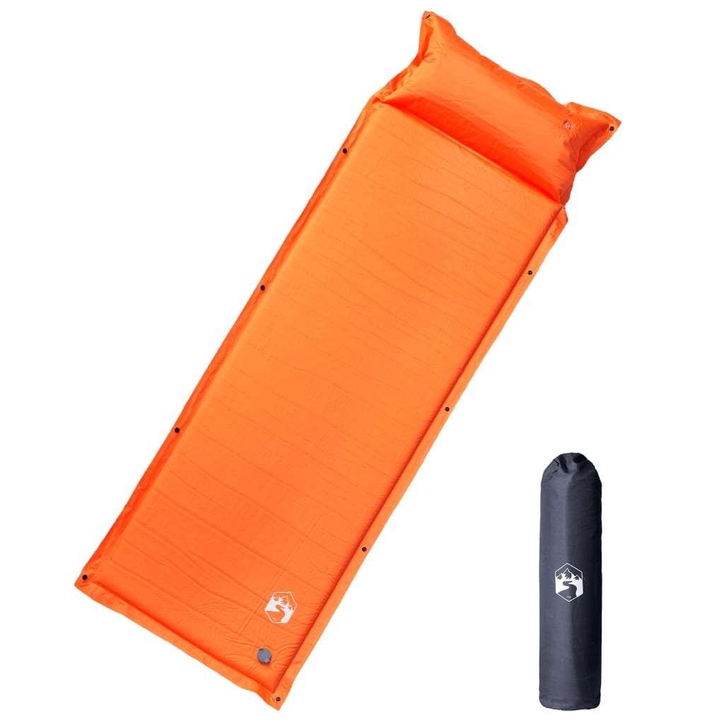 Vidaxl Camping Matelas avec oreiller auto-orange unique orange