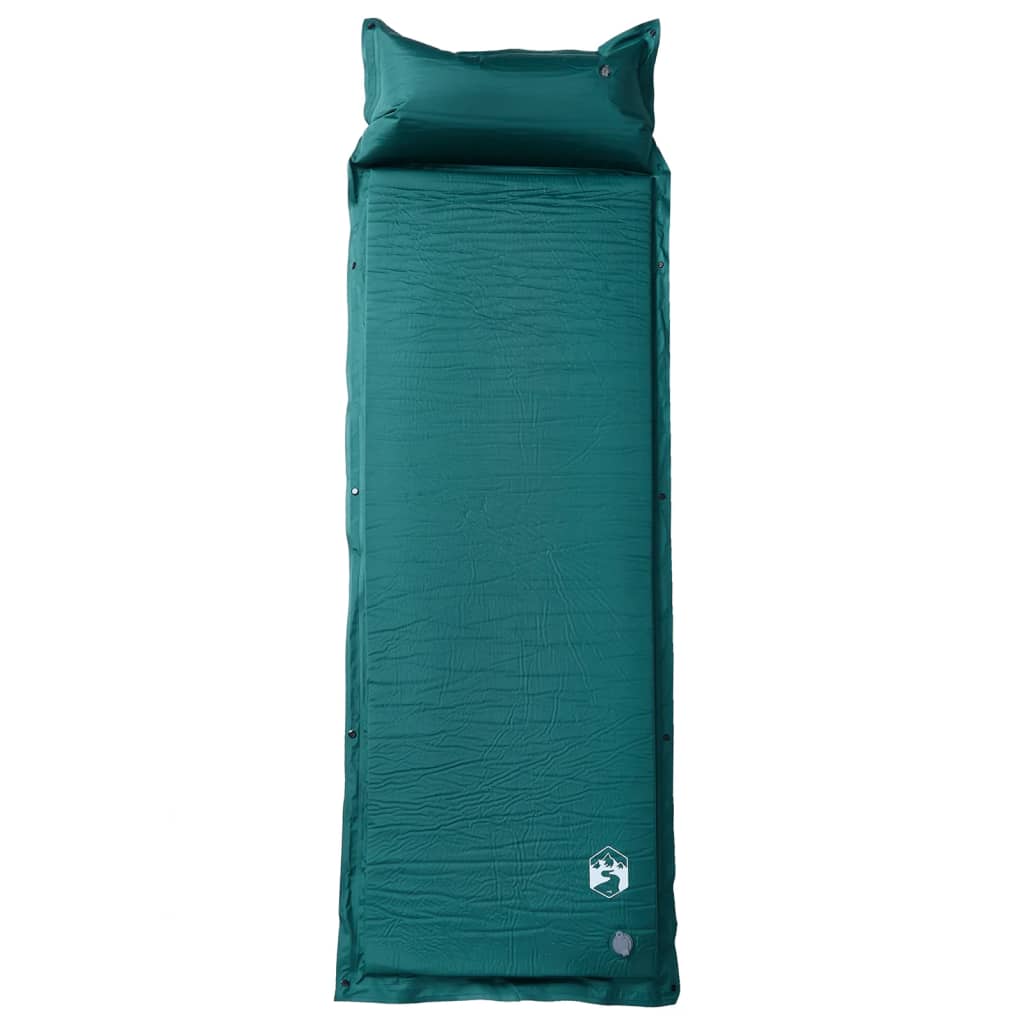 Vidaxl Camping Mattress avec oreiller à venir à 1 Person Greenery