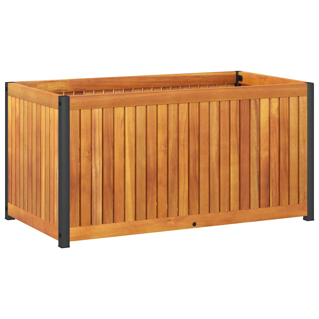 Boîte de planification Vidaxl 85x45x44 cm en bois et acier d'acacia solide