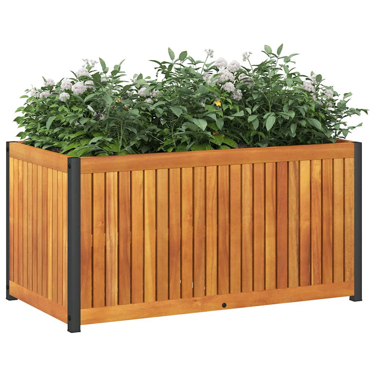 Boîte de planification Vidaxl 85x45x44 cm en bois et acier d'acacia solide