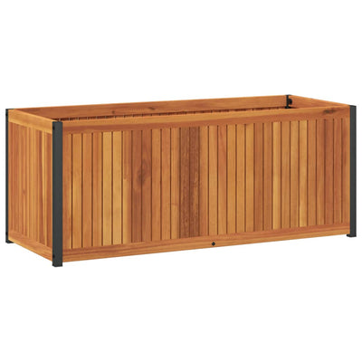 Boîte de planification Vidaxl 110x45x44 cm en bois et acier d'acacia solide