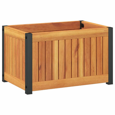 Boîte de planification Vidaxl 45x30x27,5 cm en bois et acier d'acacia solide
