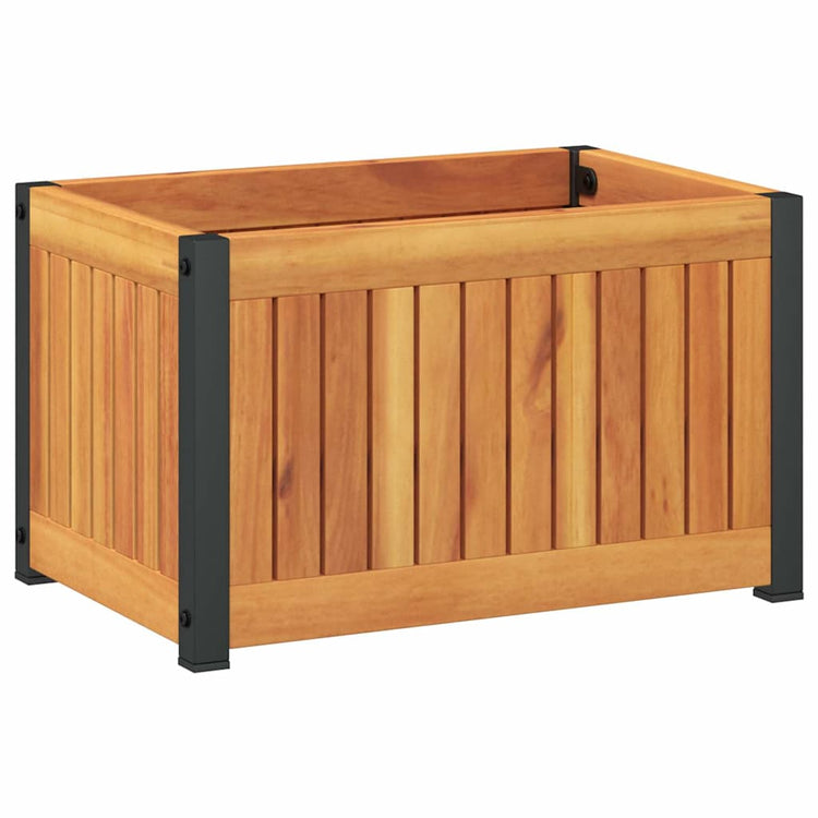 Boîte de planification Vidaxl 45x30x27,5 cm en bois et acier d'acacia solide