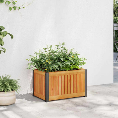 Boîte de planification Vidaxl 45x30x27,5 cm en bois et acier d'acacia solide