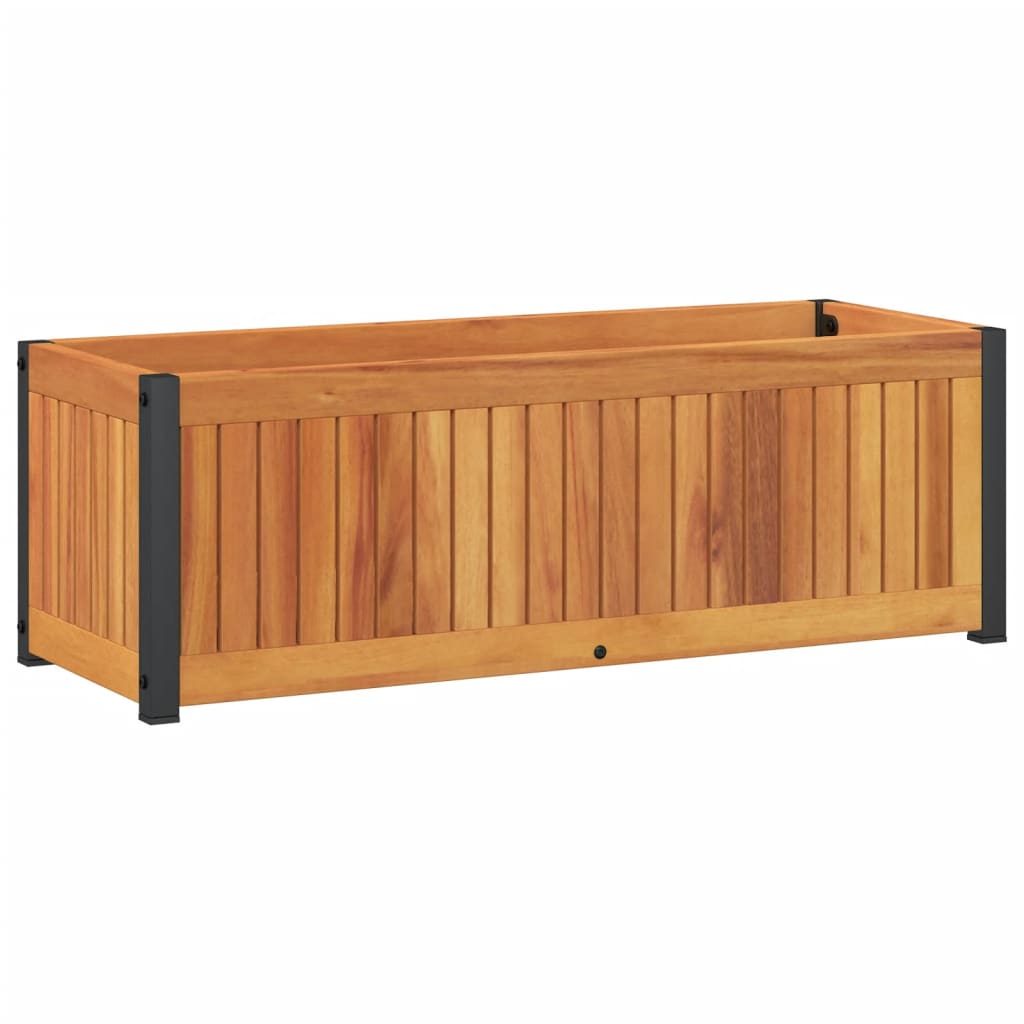 Jardinière Vidaxx 80x30x27,5 cm bois d'acacia massif et acier