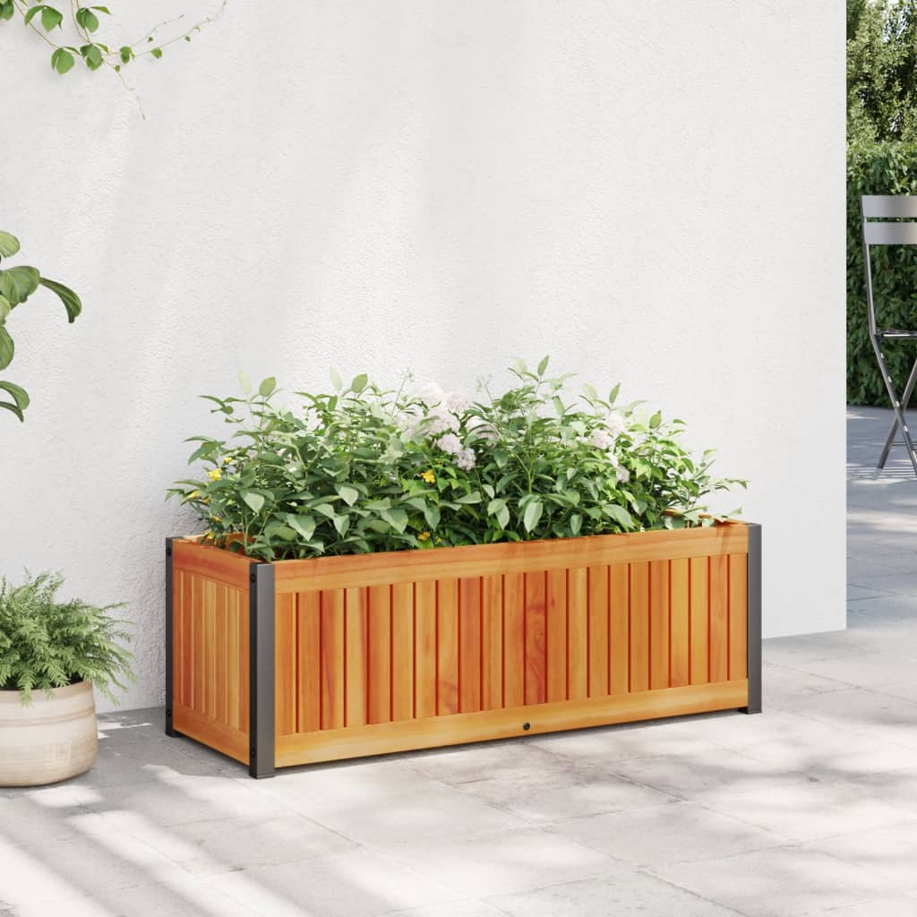 Jardinière Vidaxx 80x30x27,5 cm bois d'acacia massif et acier