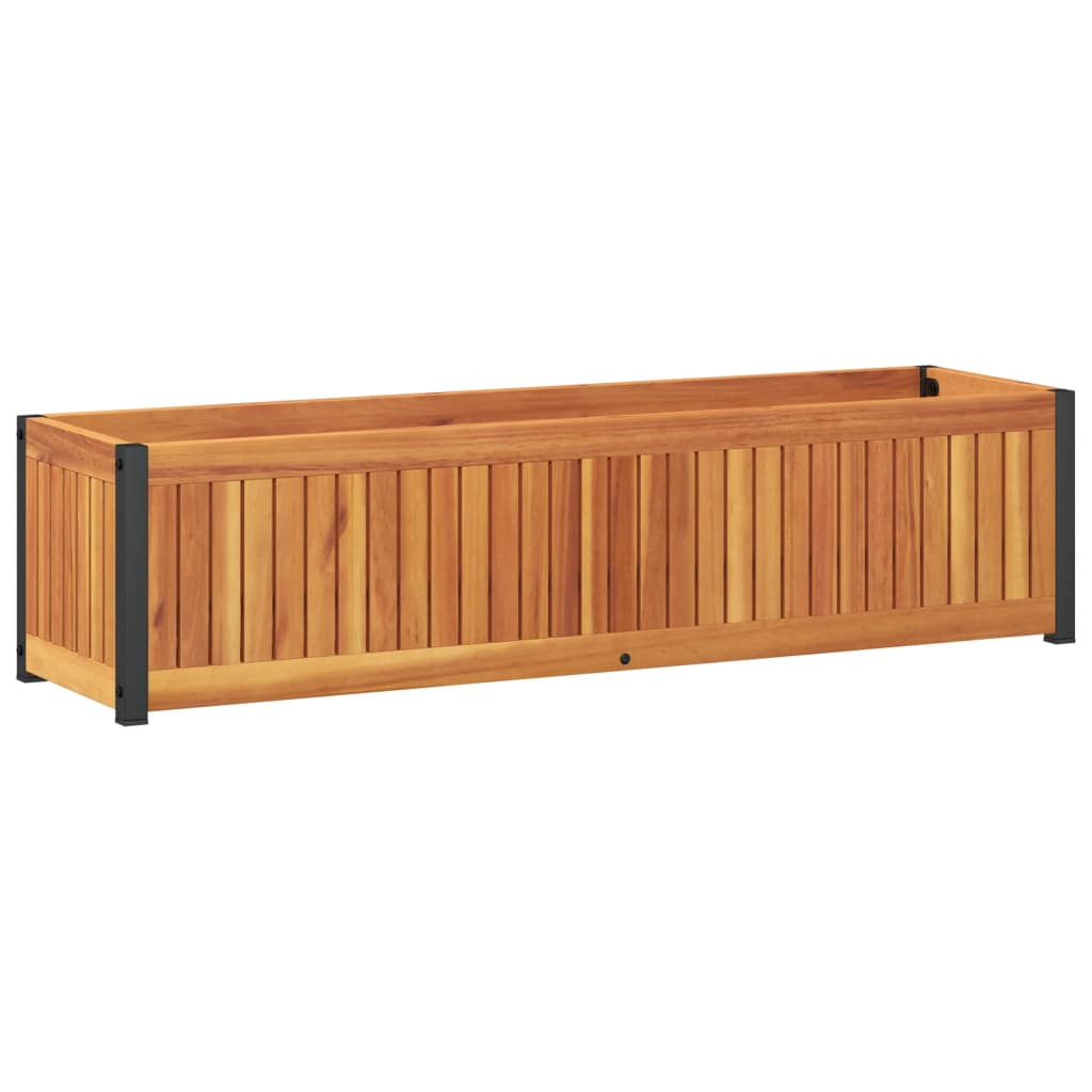 Jardinière Vidaxx 110x30x27,5 cm bois d'acacia massif et acier