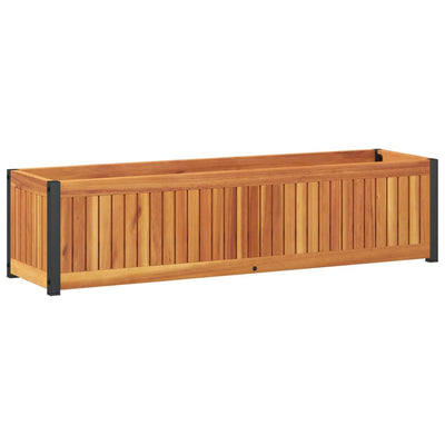 Jardinière Vidaxx 110x30x27,5 cm bois d'acacia massif et acier