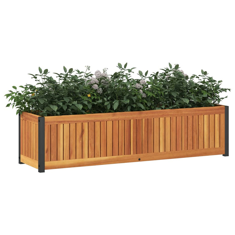 Jardinière Vidaxx 110x30x27,5 cm bois d'acacia massif et acier