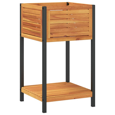 Boîte de planification Vidaxl avec étagère 45x45x80 cm en bois et acier acacia solides