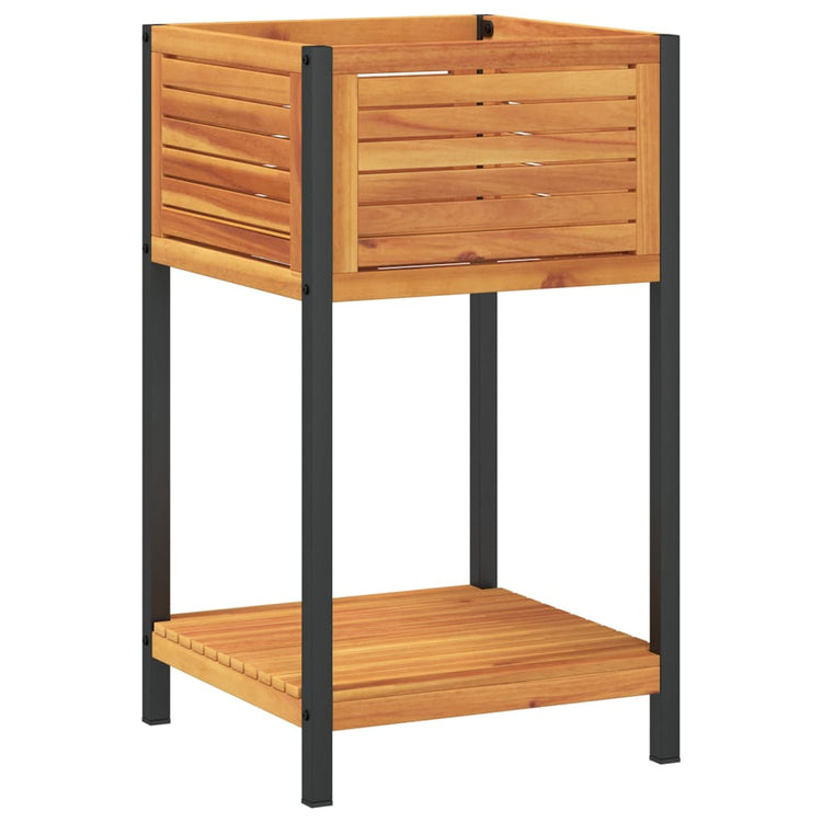 Boîte de planification Vidaxl avec étagère 45x45x80 cm en bois et acier acacia solides