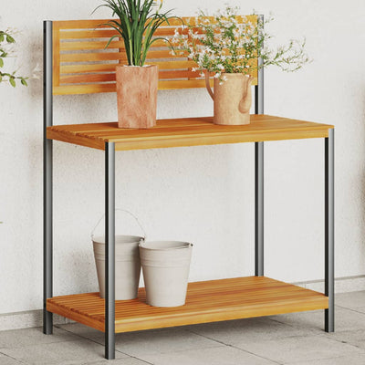 Tableau de jardinage Vidaxl 90x50x110 cm en bois et en acier solides