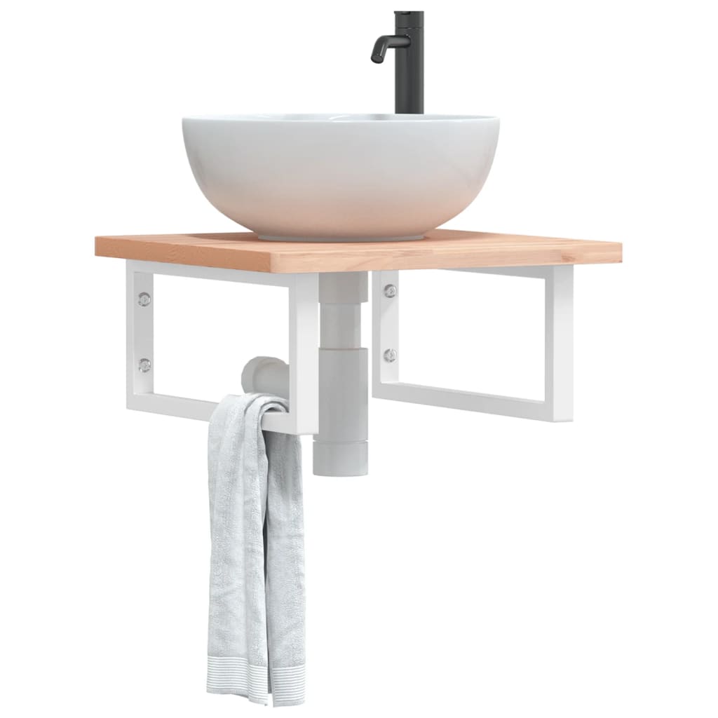 Supports muraux vidaxl pour évier 2 pc en acier rectangulaire blanc