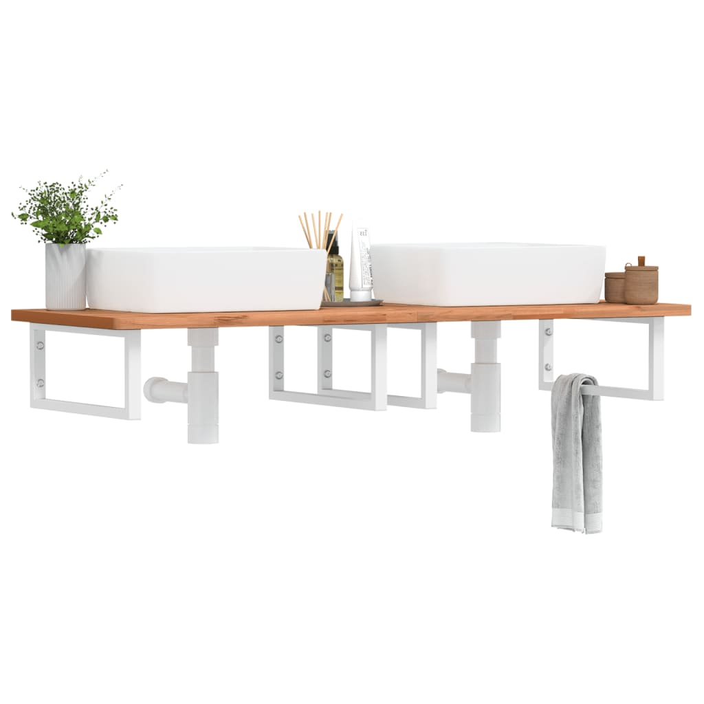 Supports muraux vidaxl pour évier 2 pc en acier rectangulaire blanc