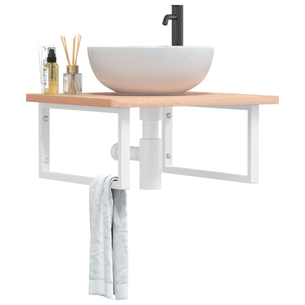 Supports muraux vidaxl pour évier 2 pc en acier rectangulaire blanc