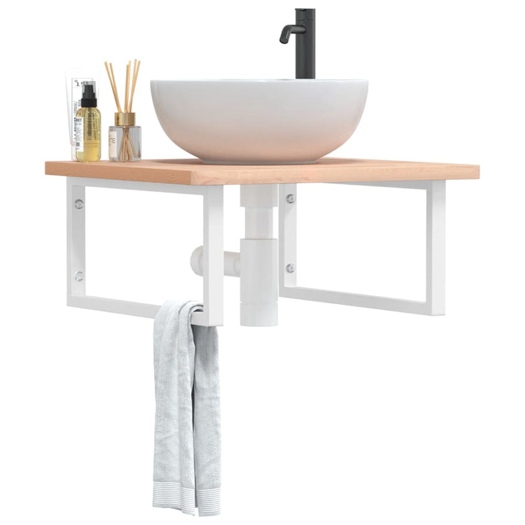 Supports muraux vidaxl pour évier 2 pc en acier rectangulaire blanc