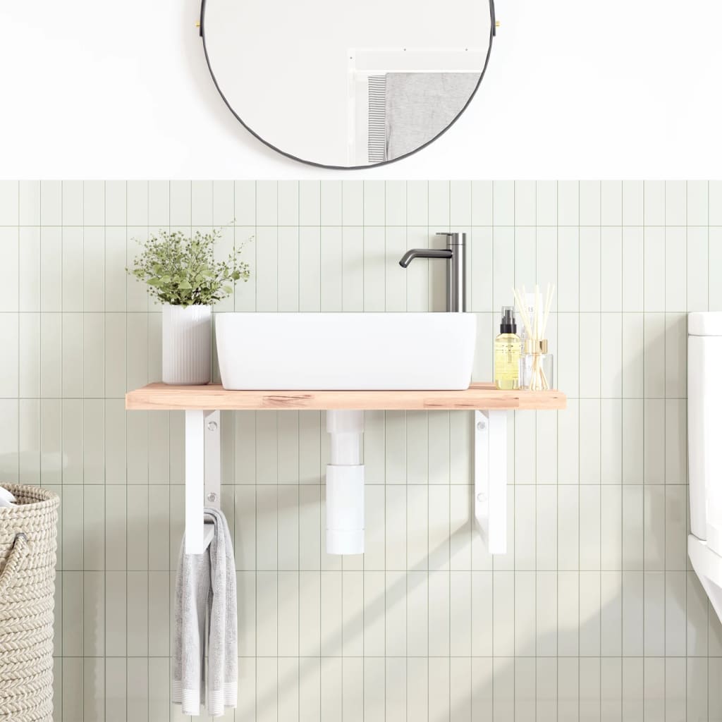 Supports muraux vidaxl pour évier 2 pc en acier rectangulaire blanc