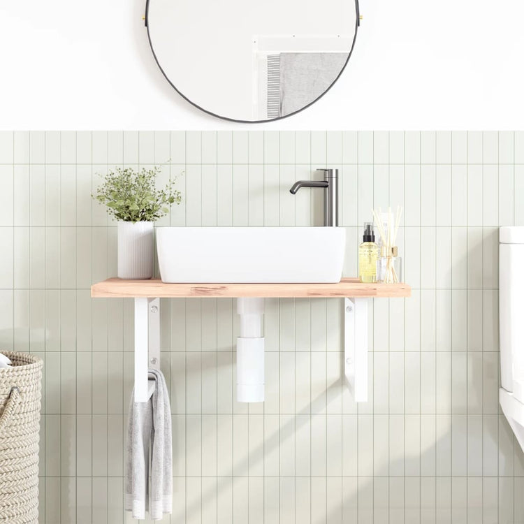 Supports muraux vidaxl pour évier 2 pc en acier rectangulaire blanc