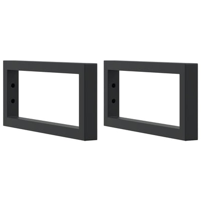 VidaXL supports muraux pour évier 2 pcs rectangulaire en acier noir